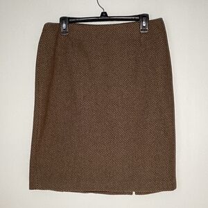 Ann Taylor Women's Brown Tweed Wool Blend Skirt